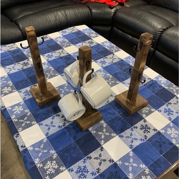 Handcrafted Burnt Wooden Mug Racks - Picture 4 of 4